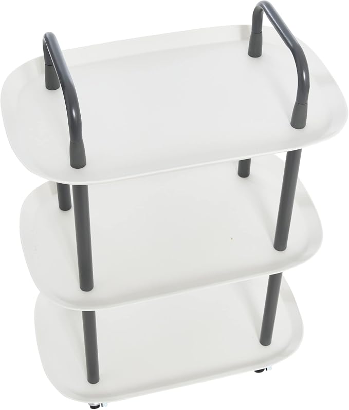 Main + Mesa Modern Plastic and Metal 3-Tier Trolley - Image 8