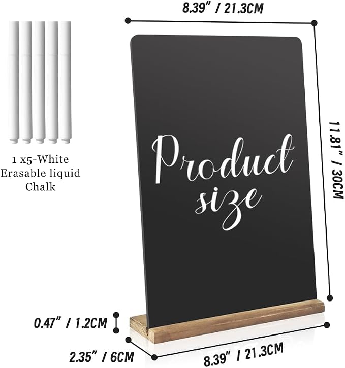 Double-Sided Tabletop Chalkboard Set Wooden Chalkboards Store Signs - Image 4