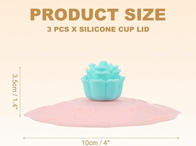 uxcell 3pcs Silicone Cup Lid, Universal Mug Covers - Image 2