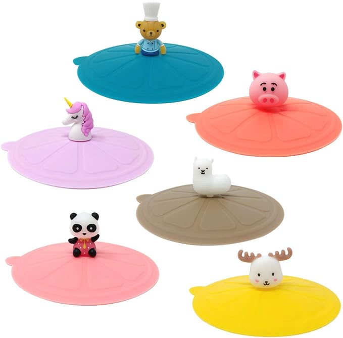 allydrew Silicone Cup Lids, Anti-Dust Leak-Proof Coffee Mug Covers by allydrew