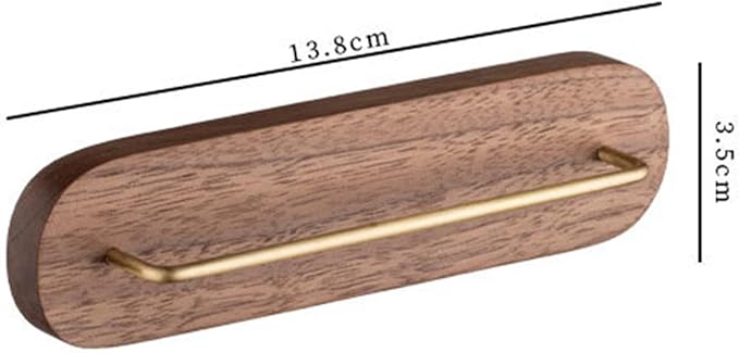 Coffee Filter Paper Holder Wall Mount Stand, Walnut Brass Storage Rack - Image 3