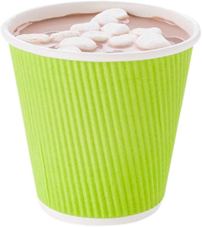 Restaurantware Ripple Wall Coffee Cups 25 Count 8 Ounce Insulated Eco Green - Image 6
