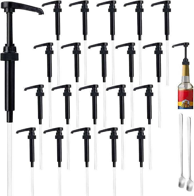 20 Pcs Black Pumps for Coffee Syrup Bottle, Compatible by DupakSYS