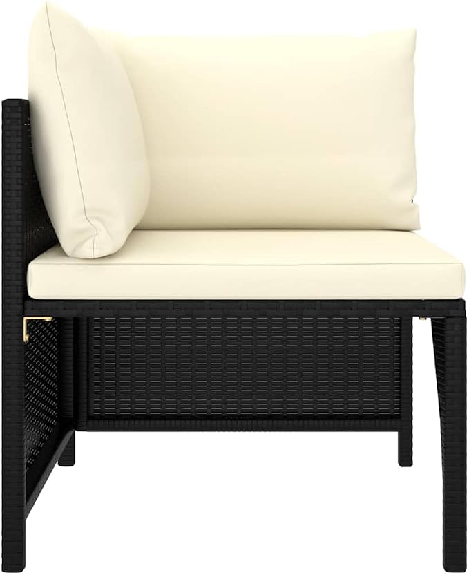 6 Piece Patio Lounge Set with Cushions, Modular Poly Rattan Outdoor Furniture - Image 4