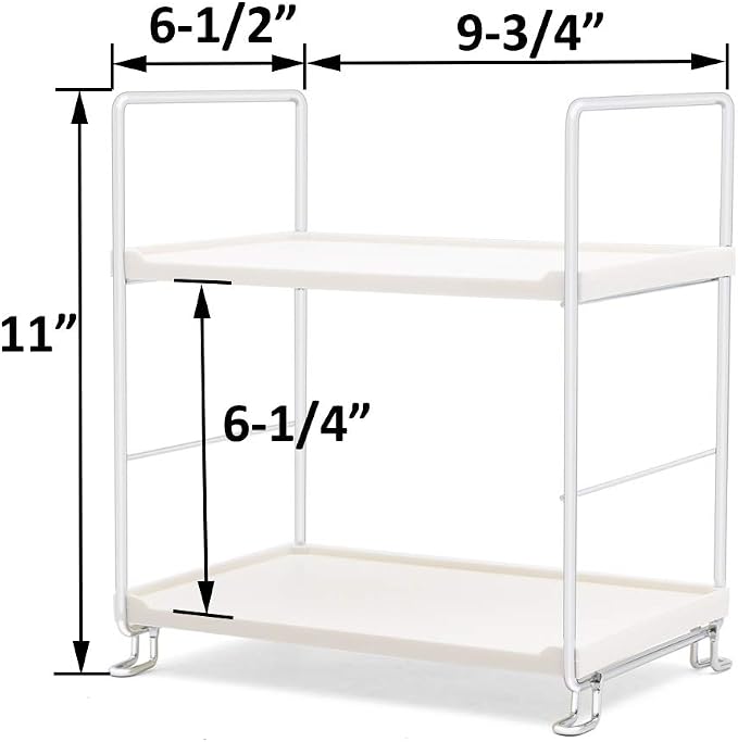 Plastic/Metal Freestanding Stackable Organizer Shelf, Bathroom Countertop - Image 2