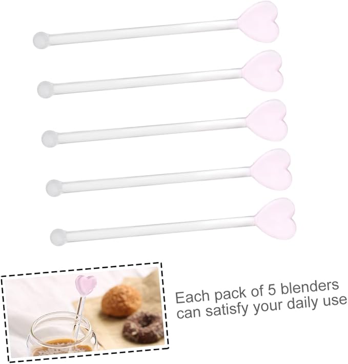 DOITOOL 5pcs Glass Coffee Stirrers Beverage Stir Sticks, Stirring Rod Swizzle - Image 3