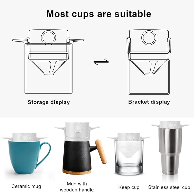 Pour Over Coffee Filter Reusable Coffee Dripper Cone Paperless Coffee Maker - Image 2