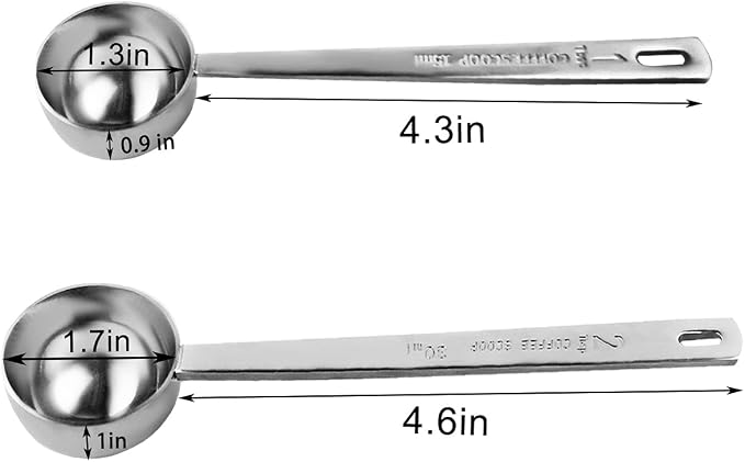 2 Pcs Coffee Scoop 18/8 Stainless Steel Measuring Coffee Spoon Set 1 Tablespoon - Image 6