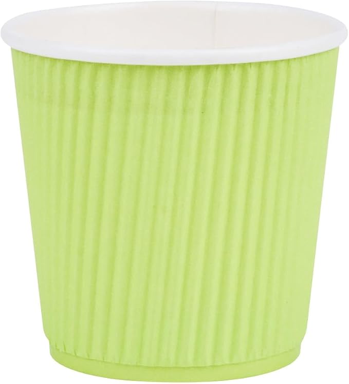 Restaurantware Ripple Wall Coffee Cups 25 Count 4 Ounce Insulated Eco Green - Image 2
