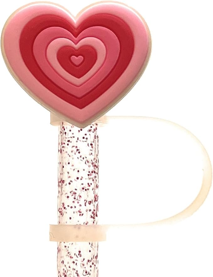 6 Pack 8mm Valentine's Straw Toppers, Silicone Straw Tip Covers - Image 3