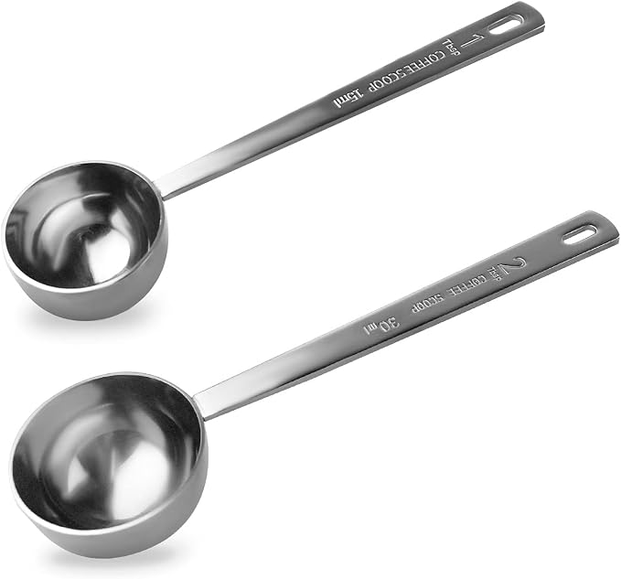 2 Pcs Coffee Scoop 18/8 Stainless Steel Measuring Coffee Spoon Set 1 Tablespoon by yuntop