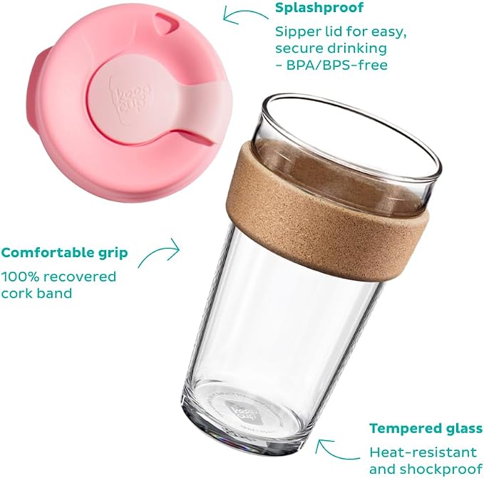KeepCup Brew Cork, Reusable Glass Tumbler - Image 3