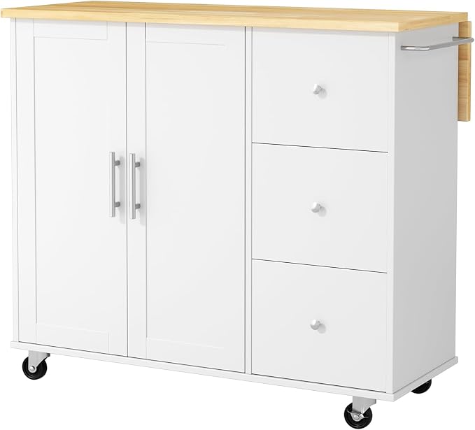 QAQA 40" Kitchen Island Cart Furniture cart on Wheels Rolling Portable Dining - Image 8