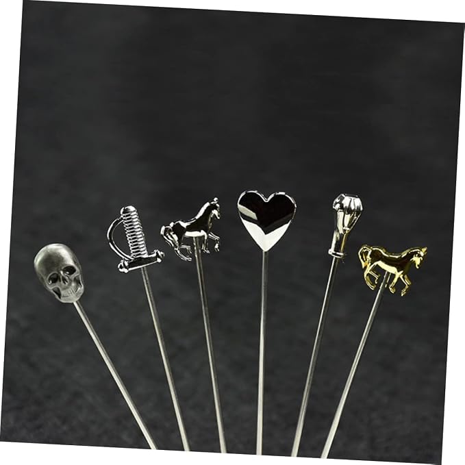 Cocktail Garnish Stick 2pcs Fruit Picks Stainless Steel Heart Shape - Image 8