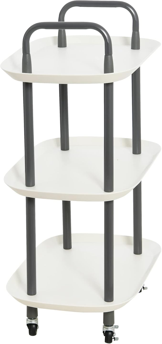 Main + Mesa Modern Plastic and Metal 3-Tier Trolley - Image 4