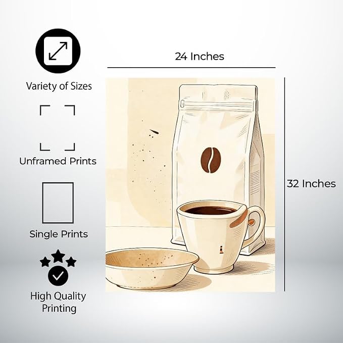 Lawrence Williams Designs Coffee Cup and Beans Poster - Image 2
