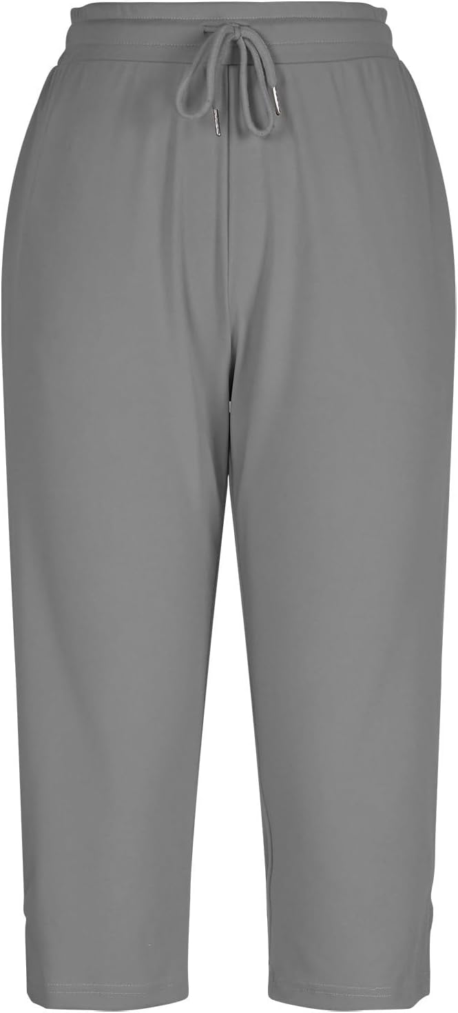 Capri Yoga Pants for Women Drawstring Elastic Waisted Trousers Summer Jogger - Image 6
