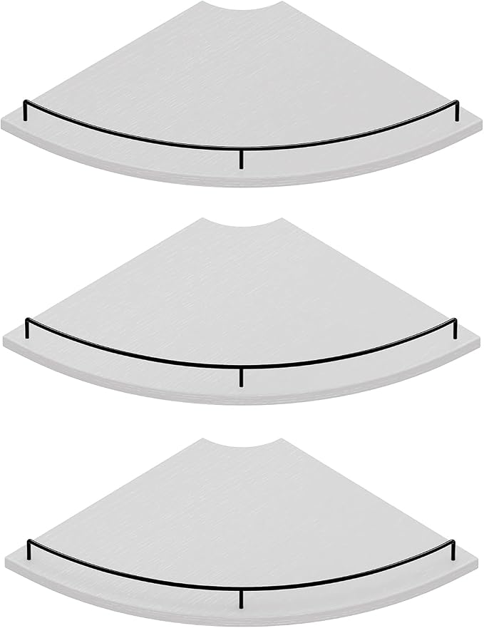 JJL Corner Shelf Wall Mounted, 12 Inches 3-Tier Floating Corner Shelf, by Unknown
