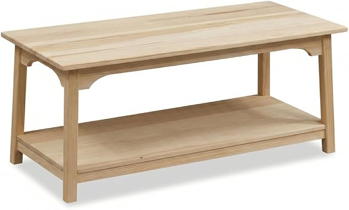 Peaceful Classics Rustic Wood Shaker Coffee Table Amish Furniture, 2 Tier by PeacefulValley