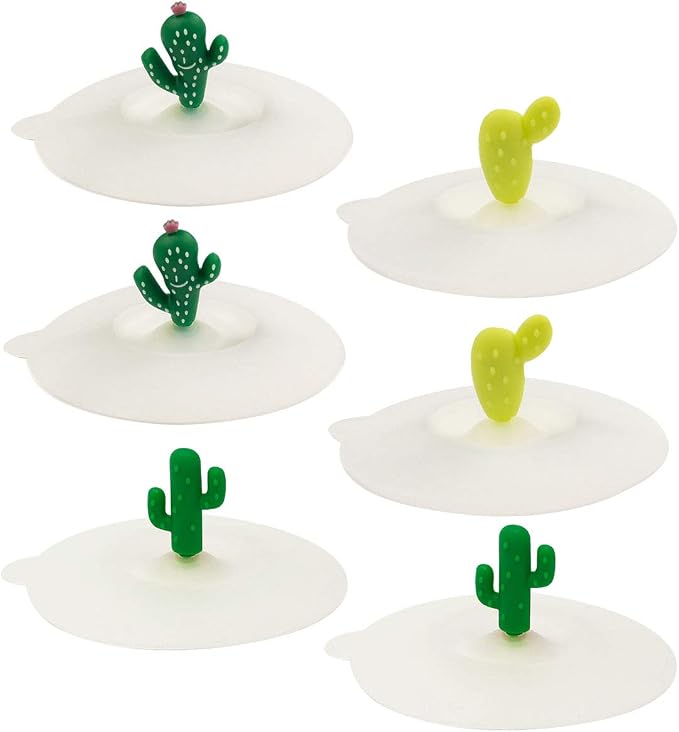Wrapables® Cactus Silicon Cup Lids, Anti-Dust Airtight Mug Covers by Wrapables