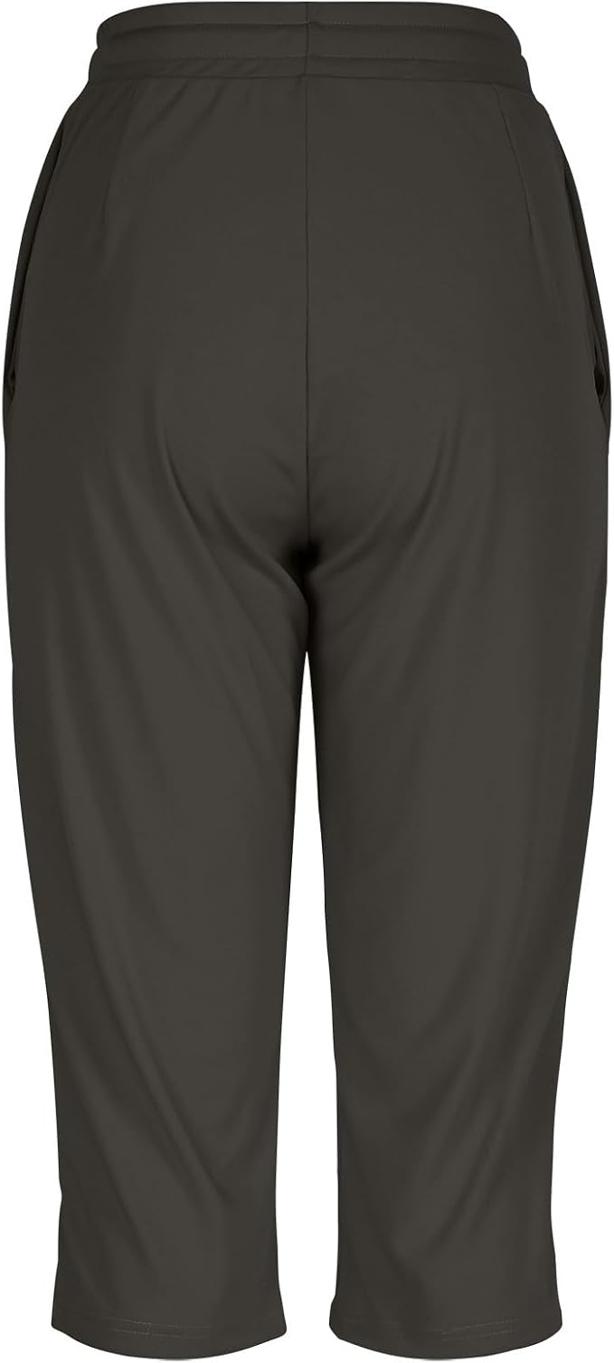 Capri Yoga Pants for Women Drawstring Elastic Waisted Trousers Summer Jogger - Image 5