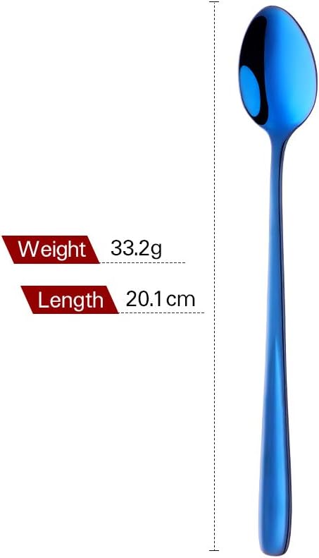 Buyer Star Long Handle Iced Tea Spoons Set of 6, 8 inch 18/10 Heavy Duty Coffee - Image 7