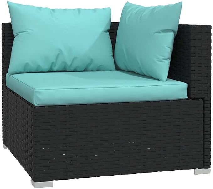 5 Piece Garden Lounge Set with Plush Cushion, Modular PE Rattan Sectional Sofa - Image 3