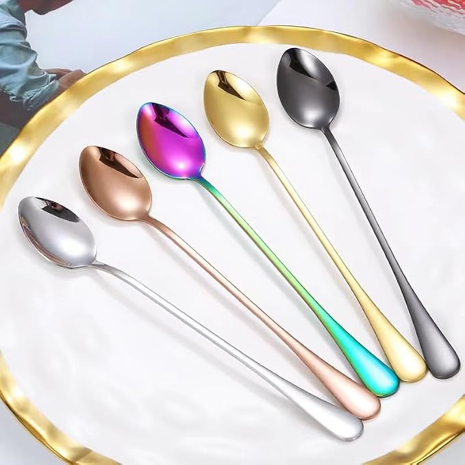 10pcs Long Handl Ice Tea Spoon, Long Cocktail Stir Spoon - Image 3