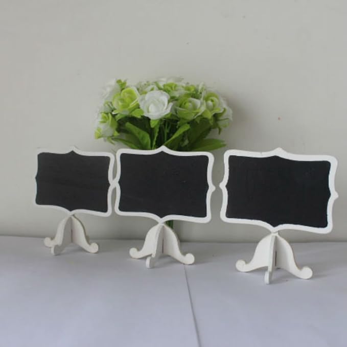 AKOAK 12 Pack Mini Rectangle White Frame Chalkboards by AKOAK