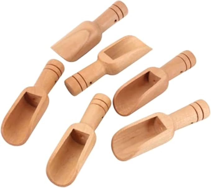 6 PCS Mini Wooden Spoon Wooden Kitchen Mini Bath Salt Spoon by Duehut