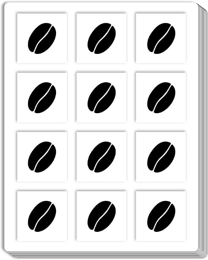 Coffee Bean Clear Planner Stickers, 0.5 inch Scrapbooking Arts Calendar by GUVSPTI