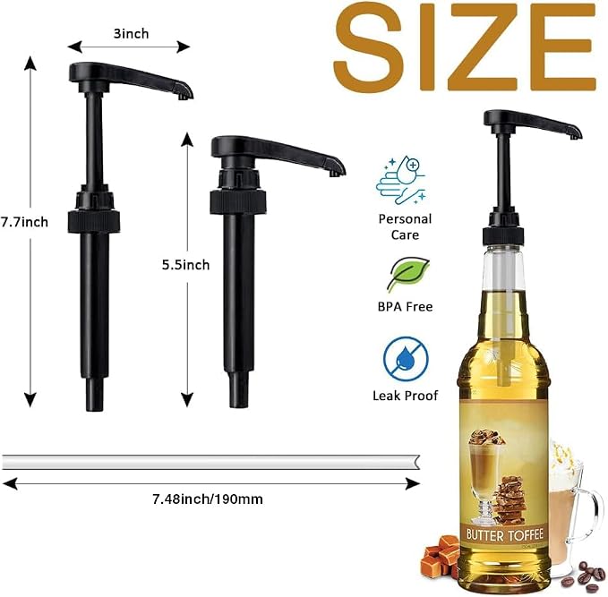10 Packs Black Coffee Syrup Pump Dispenser, Compatible - Image 4