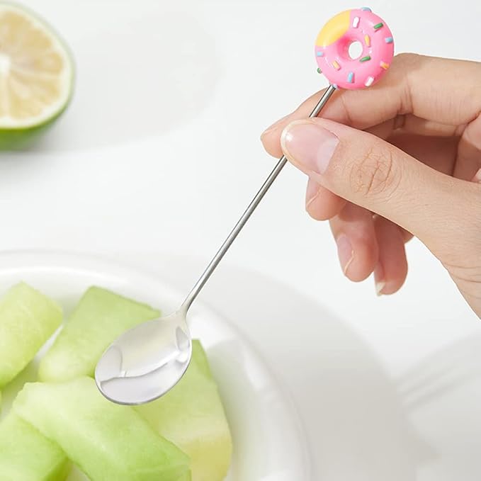 8PCS Stainless Steel Drink Spoon Set-Reusable Teaspoons - Image 2