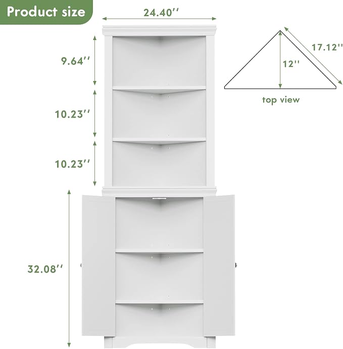 YESHOMY Corner Cabinet, Storage Cupboard - Image 2