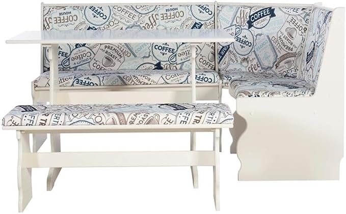 Pemberly Row 3-Piece Upholstered Corner Nook Dining Set, Space-Saving Design - Image 2
