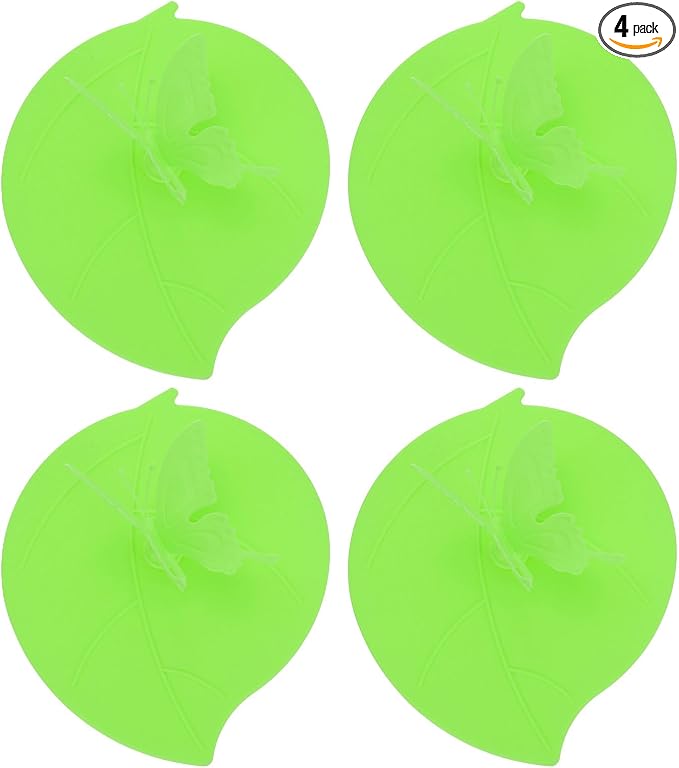uxcell 4pcs Silicone Butterfly Cup Lids, 5 Inch, Microwave Safe by uxcell
