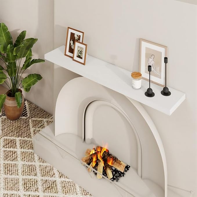 Dreamland 48 Inch Long Floating Shelves in White, 9.3 Inch Deep Floating Shelf - Image 3