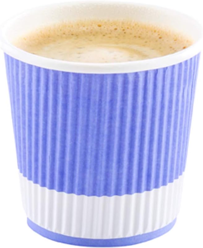 Restaurantware Ripple Wall Coffee Cups 25 Count 4 Ounce Insulated Light Purple - Image 7