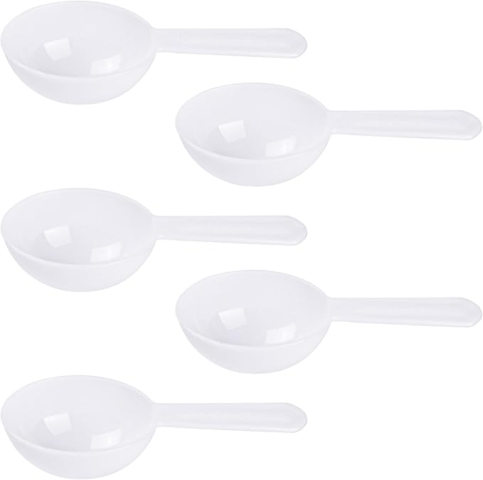 AUEAR, 5 Pack White Tablespoon Coffee Scoop Plastic Measuring by AUEAR