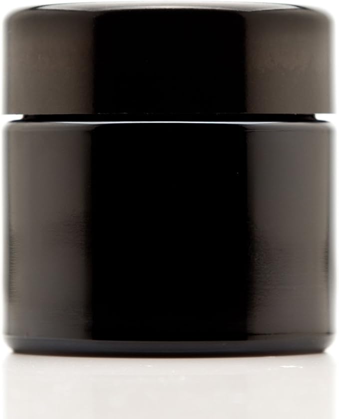 Infinity Jars Tall Black Glass Jar 100 ml Ultraviolet Airtight Smell Proof by InfinityJars