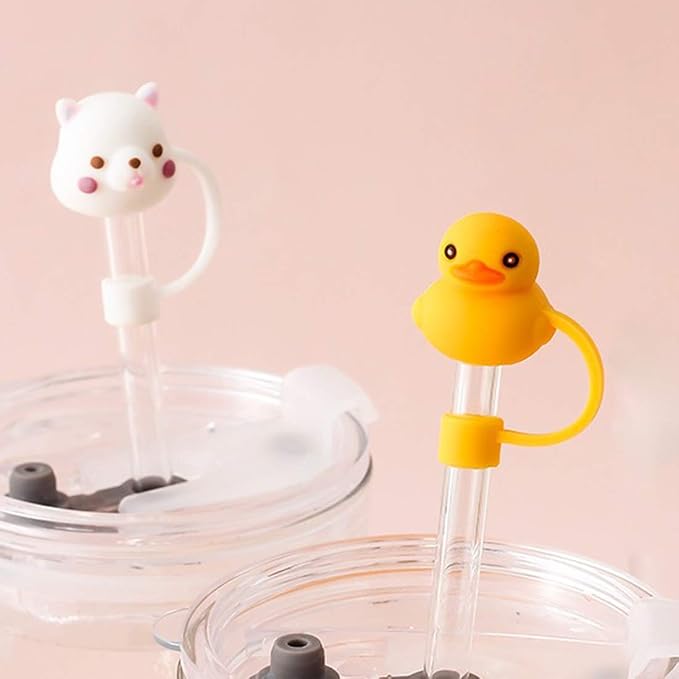 Silicone 4PCS Straw Tips Cover Reusable Drinking Straw Tips Lids/Plugs Anti-dust - Image 6