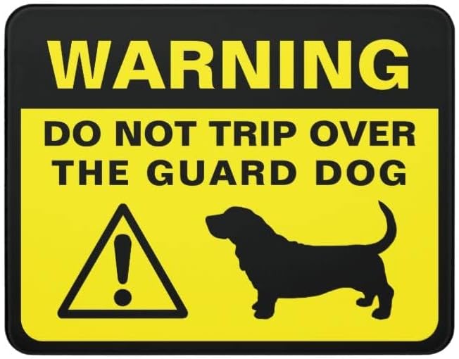 Aluminum Metal Warning Basset Hound Silhouette Funny Guard Dog Sign by Unknown