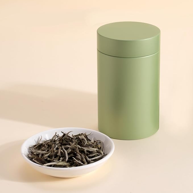 3 Packs Tea Tin Canister for Loose Tea Metal Tea Canister 9 oz 15 oz Round Tin - Image 2