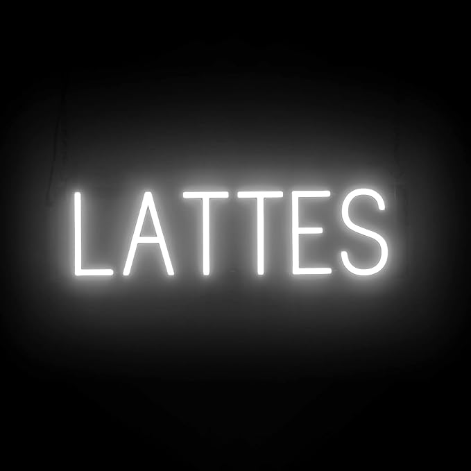 SpellBrite LATTES Sign | Coffee Drink-Related Sign by SpellBrite