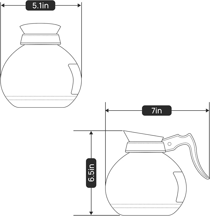 SYBO Coffee Pot Decanter, 12-Cup Glass Coffee Decanter Black - Image 5