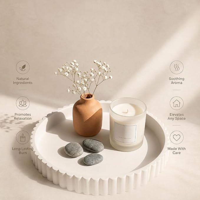 11-Inch Concrete Round Tray Home Decor - Image 4