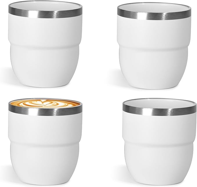 CHLJAR 4 oz Espresso Cup, Ceramic-Lined 18/8 Stainless Steel Coffee Cup by Unknown