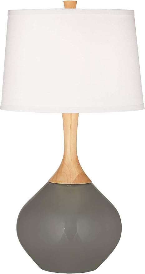Color + Plus Wexler 31" White Shade Gauntlet Gray Modern Table Lamp - Image 2