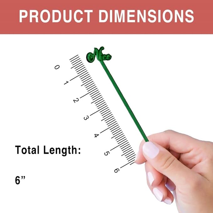 Coffee and Cocktail Stirrers, Reusable Plastic Stirrer Sticks, 24 Green Naughty - Image 4