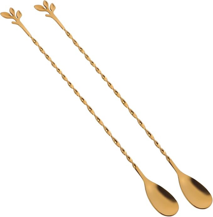 AnSaw Gold 12-Inch Stainless Steel Cocktail Spoon by AnSaw